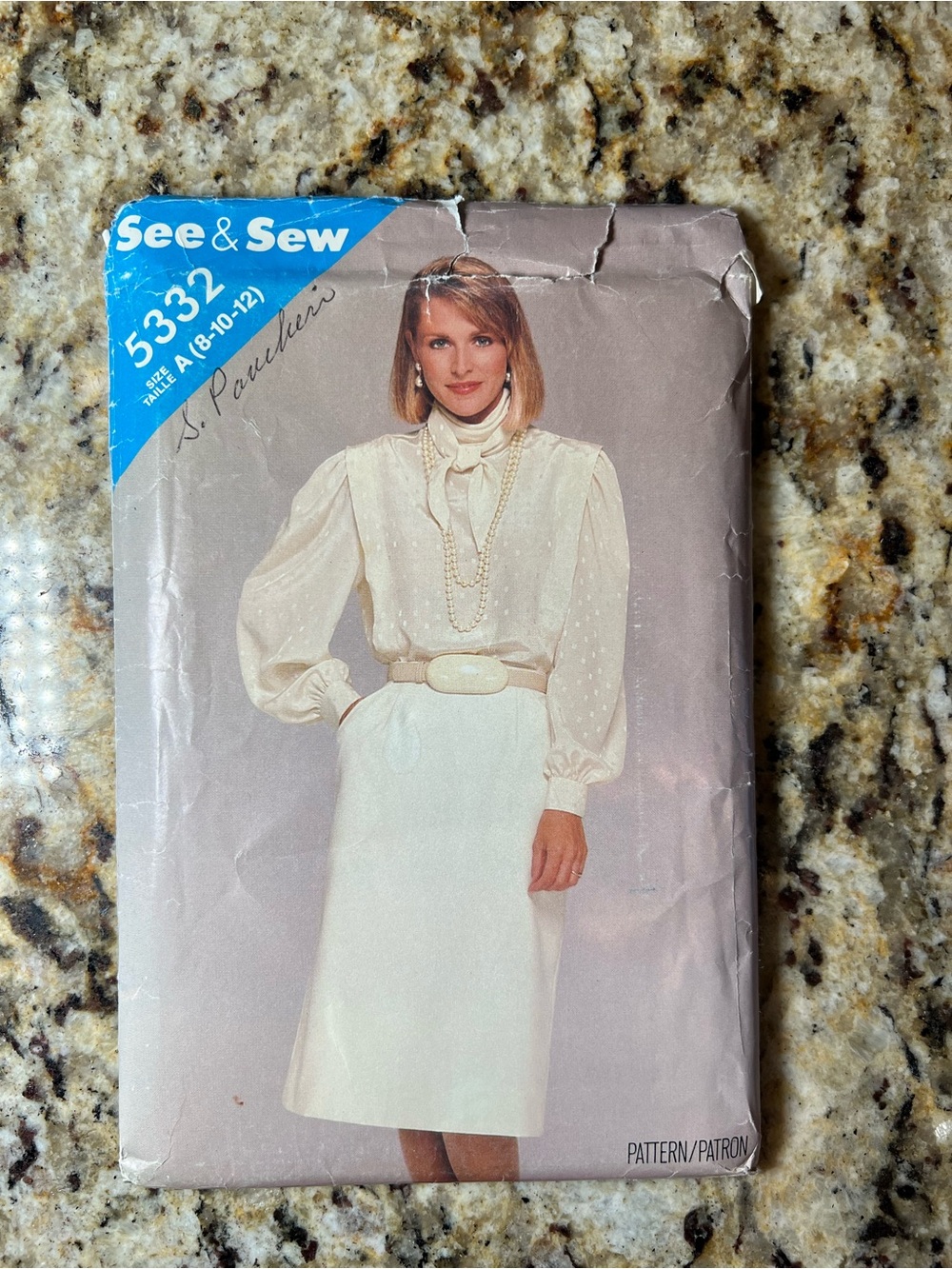 Vintage Butterick See & Sew 5332 Bow Blouse Skirt Pattern Sizes 8 10 12